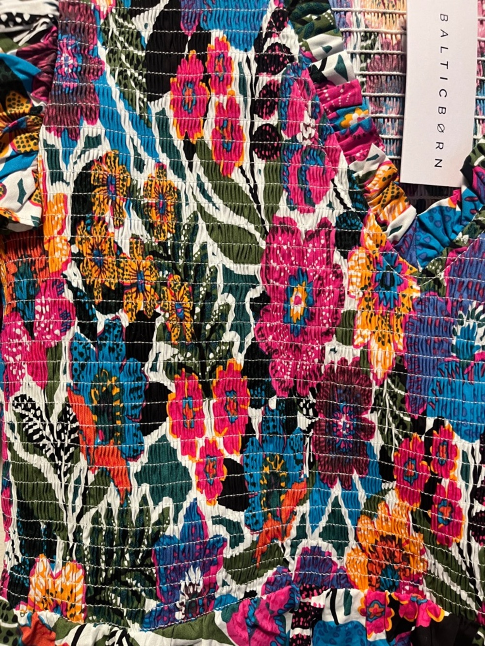 BALTIC BORN (NWT) Kyrie Puff Sleeve Short Dress, Multicolor Floral, Size XL - Picture 7 of 13